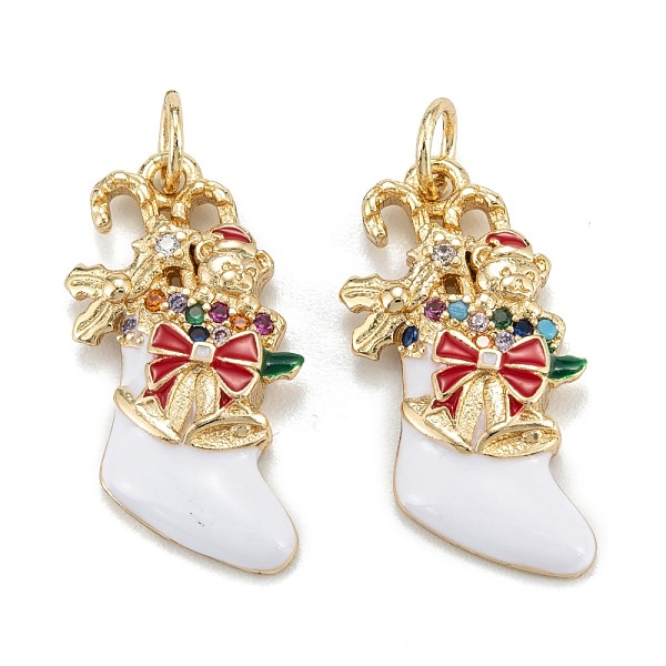PandaHall Christmas Themed Brass Micro Pave Cubic Zirconia Pendants, with Enamel and Jump Ring, Long-Lasting Plated, Christmas Sock, Real...
PandaHall Christmas Themed Brass Micro Pave Cubic Zirconia Pendants, with Enamel and Jump Ring, Long-Lasting Plated, Christmas Sock, Real...