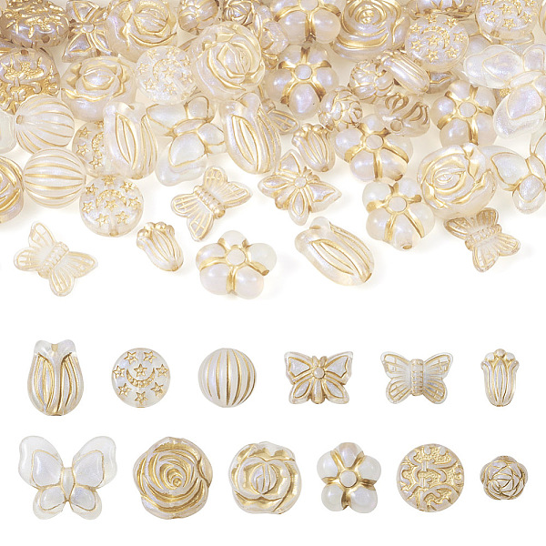 PandaHall 96Pcs 12 Styles UV Plating Acrylic Beads, Golden Metal Enlaced, Mixed Shapes, Clear, 10~17.5x10~21x6~10mm, Hole: 1.5~1.6mm...
PandaHall 96Pcs 12 Styles UV Plating Acrylic Beads, Golden Metal Enlaced, Mixed Shapes, Clear, 10~17.5x10~21x6~10mm, Hole: 1.5~1.6mm...