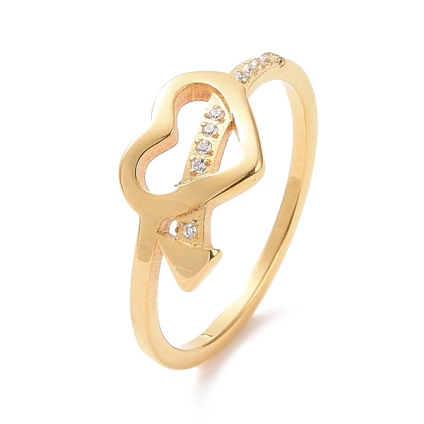 PandaHall Crystal Rhinestone Heart with Arrow Finger Ring, Ion Plating(IP) 304 Stainless Steel Jewelry for Women, Golden, US Size 7(17.3mm)..., Clear
PandaHall Crystal Rhinestone Heart with Arrow Finger Ring, Ion Plating(IP) 304 Stainless Steel Jewelry for Women, Golden, US Size 7(17.3mm)..., Clear