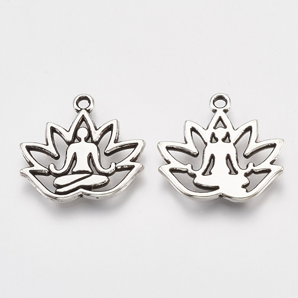 PandaHall Tibetan Style Alloy Pendants, Lotus with Yoga, Cadmium Free & Lead Free,, Antique Silver, 17x18x1.5mm, Hole: 1.5mm, about...
PandaHall Tibetan Style Alloy Pendants, Lotus with Yoga, Cadmium Free & Lead Free,, Antique Silver, 17x18x1.5mm, Hole: 1.5mm, about...