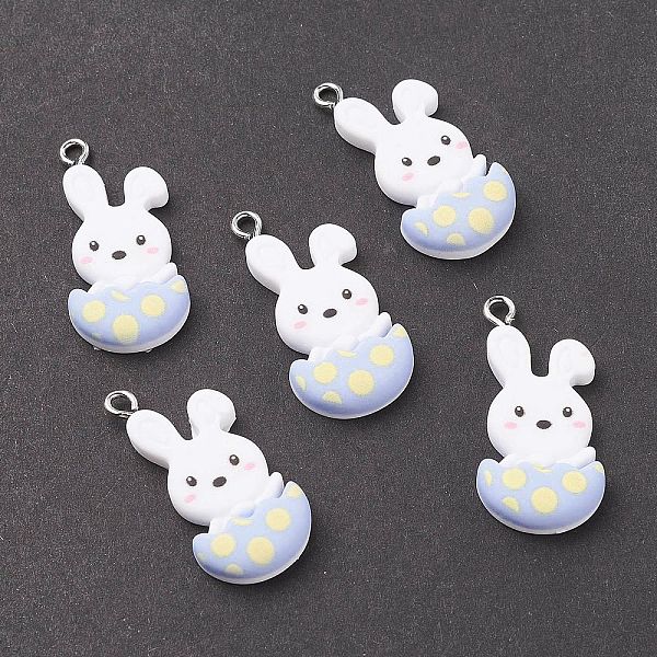 PandaHall Opaque Resin Pendants, with Platinum Tone Iron Loops, Easter Theme, Rabbit with Eggshell, White, 32.5x15.5x5mm, Hole: 2mm...
PandaHall Opaque Resin Pendants, with Platinum Tone Iron Loops, Easter Theme, Rabbit with Eggshell, White, 32.5x15.5x5mm, Hole: 2mm...