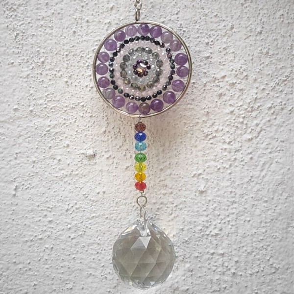 PandaHall Glass Teardrop Pendant Decoration, Wind Chime, with Natural Amethyst Mandala Charm for Home Christmas Tree Decoration, 400mm...
PandaHall Glass Teardrop Pendant Decoration, Wind Chime, with Natural Amethyst Mandala Charm for Home Christmas Tree Decoration, 400mm...