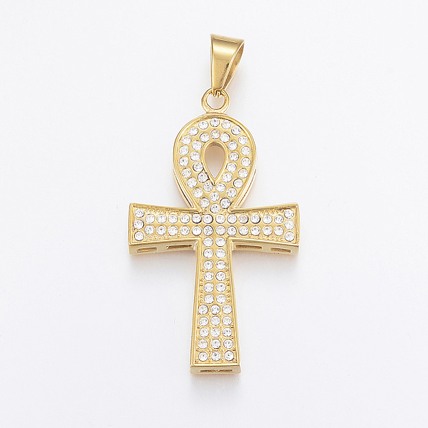 PandaHall 304 Stainless Steel Rhinestone Big Pendants, Ankh Cross, Golden, 57x33.5x5.5mm, Hole: 11x8mm Stainless Steel+Rhinestone Cross..., Clear
PandaHall 304 Stainless Steel Rhinestone Big Pendants, Ankh Cross, Golden, 57x33.5x5.5mm, Hole: 11x8mm Stainless Steel+Rhinestone Cross..., Clear