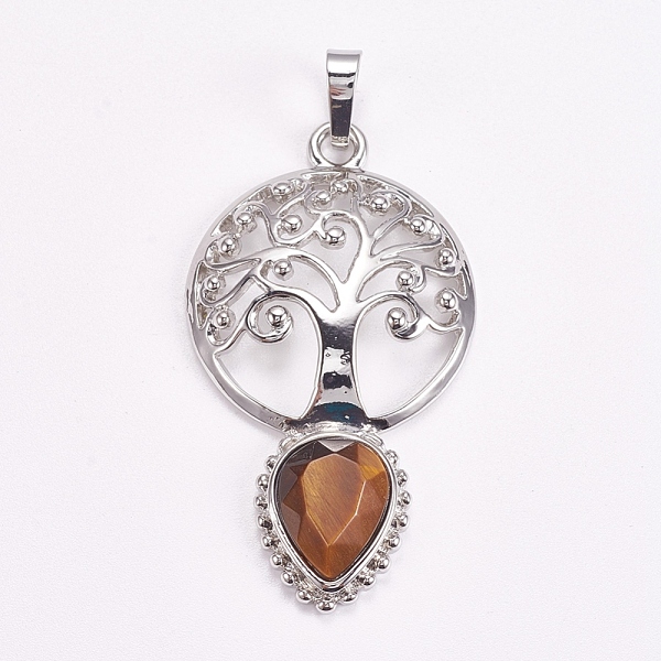 PandaHall Brass Pendants, Natural Tiger Eye, Faceted, Hollow Flat Round with Tree of Life and Teardrop, Platinum, 49x27x6mm Tiger Eye Flat...
PandaHall Brass Pendants, Natural Tiger Eye, Faceted, Hollow Flat Round with Tree of Life and Teardrop, Platinum, 49x27x6mm Tiger Eye Flat...