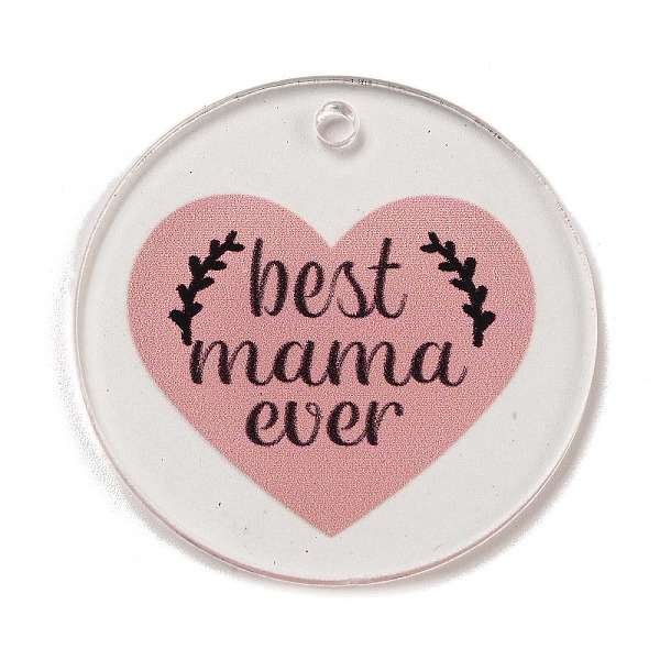 PandaHall Mother's Day Opaque Acrylic Pendants, Flat Round with Word, Salmon, 45x3mm, Hole: 3.5mm Acrylic Flat Round Red
PandaHall Mother's Day Opaque Acrylic Pendants, Flat Round with Word, Salmon, 45x3mm, Hole: 3.5mm Acrylic Flat Round Red