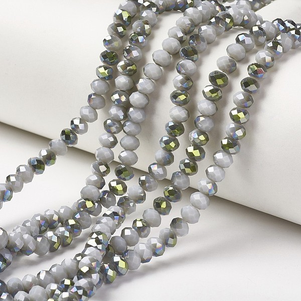 PandaHall Electroplate Opaque Glass Beads Strands, Half Green Plated, Faceted, Rondelle, Light Grey, 4x3mm, Hole: 0.4mm, about..., Gray
PandaHall Electroplate Opaque Glass Beads Strands, Half Green Plated, Faceted, Rondelle, Light Grey, 4x3mm, Hole: 0.4mm, about..., Gray