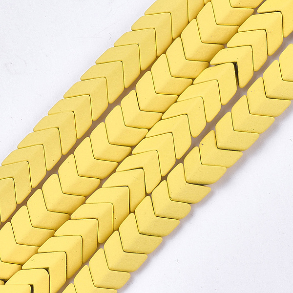 PandaHall Spray Painted Non-magnetic Synthetic Hematite Beads Strands, Matte Style, Arrow/Chevron, Yellow, 7x8x4mm, Hole: 1mm, about...
PandaHall Spray Painted Non-magnetic Synthetic Hematite Beads Strands, Matte Style, Arrow/Chevron, Yellow, 7x8x4mm, Hole: 1mm, about...
