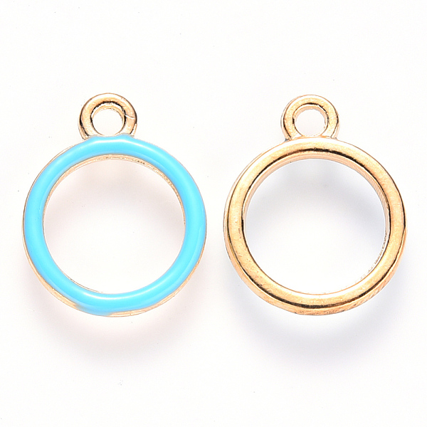 PandaHall Alloy Enamel Pendants, Round Ring, Light Gold, Sky Blue, 16x13x2mm, Hole: 1.8mm Alloy+Enamel Ring Blue
PandaHall Alloy Enamel Pendants, Round Ring, Light Gold, Sky Blue, 16x13x2mm, Hole: 1.8mm Alloy+Enamel Ring Blue