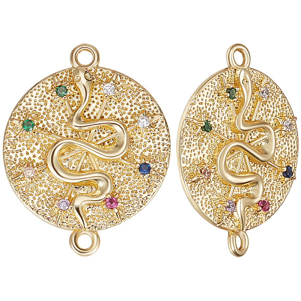PandaHall Beebeecraft 6Pcs Brass Micro Pave Colorful Cubic Zirconia Connector Charms, Flat Round Links with Snake, Real 16K Gold Plated...
PandaHall Beebeecraft 6Pcs Brass Micro Pave Colorful Cubic Zirconia Connector Charms, Flat Round Links with Snake, Real 16K Gold Plated...