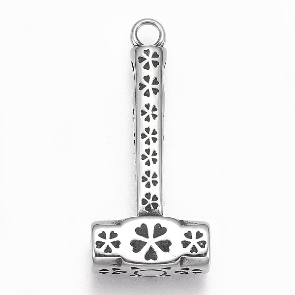PandaHall 304 Stainless Steel Pendants, Hammer with Flower, Antique Silver, 38x17x6.5mm, Hole: 3mm 304 Stainless Steel Tool
PandaHall 304 Stainless Steel Pendants, Hammer with Flower, Antique Silver, 38x17x6.5mm, Hole: 3mm 304 Stainless Steel Tool