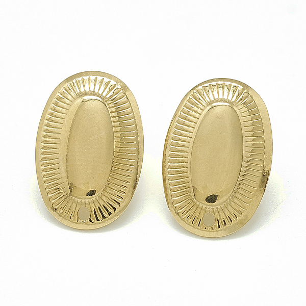 PandaHall 304 Stainless Steel Stud Earring Findings, Oval, Golden, 19x12.5mm, Hole: 1.4mm, Pin: 0.8mm 304 Stainless Steel Oval
PandaHall 304 Stainless Steel Stud Earring Findings, Oval, Golden, 19x12.5mm, Hole: 1.4mm, Pin: 0.8mm 304 Stainless Steel Oval
