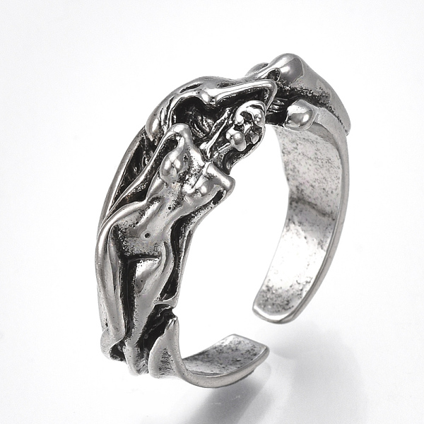 PandaHall Alloy Cuff Finger Rings, Wide Band Rings, Human, Antique Silver, Size 9, 19mm Alloy
PandaHall Alloy Cuff Finger Rings, Wide Band Rings, Human, Antique Silver, Size 9, 19mm Alloy