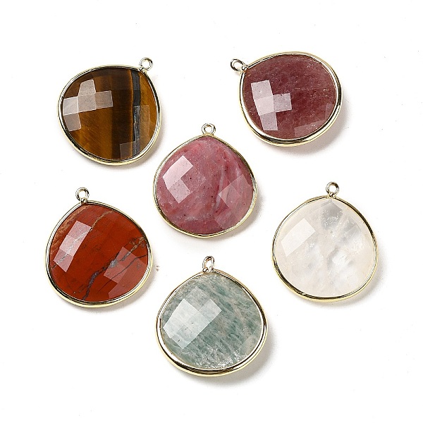 PandaHall Natural & Synthetic Mixed Stone Pendants, with Golden Brass Edge, Faceted, Teardrop, 28x25x6mm, Hole: 1.6mm Mixed Stone Teardrop
PandaHall Natural & Synthetic Mixed Stone Pendants, with Golden Brass Edge, Faceted, Teardrop, 28x25x6mm, Hole: 1.6mm Mixed Stone Teardrop