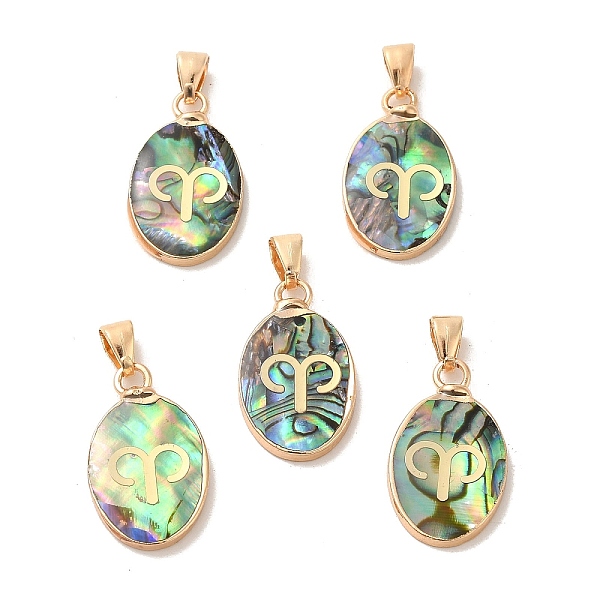 PandaHall Constellation Natural Paua Shell Pendants, Golden Tone Brass Oval Charms, Aries, 22x13x3~3.5mm, Hole: 6x3mm Paua Shell Aries
PandaHall Constellation Natural Paua Shell Pendants, Golden Tone Brass Oval Charms, Aries, 22x13x3~3.5mm, Hole: 6x3mm Paua Shell Aries