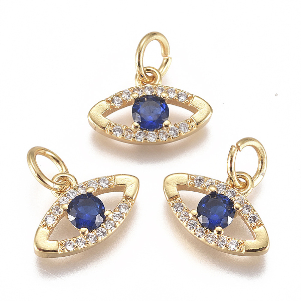 PandaHall Brass Micro Pave Cubic Zirconia Charms, with Jump Ring, Long-Lasting Plated, Eye, Blue, Real 18K Gold Plated, 8x12x2mm, Hole: 3mm...
PandaHall Brass Micro Pave Cubic Zirconia Charms, with Jump Ring, Long-Lasting Plated, Eye, Blue, Real 18K Gold Plated, 8x12x2mm, Hole: 3mm...