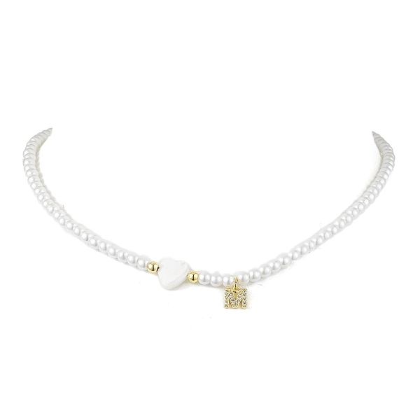 PandaHall Brass Micro Pave Grade AAA Cubic Zirconia Letter Pendant Necklaces, Heart & Round Baking Painted Pearlized Glass Pearl Beaded..., White
PandaHall Brass Micro Pave Grade AAA Cubic Zirconia Letter Pendant Necklaces, Heart & Round Baking Painted Pearlized Glass Pearl Beaded..., White