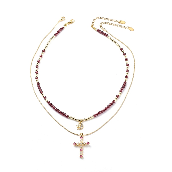 PandaHall 2Pcs 2 Style Cubic Zirconia Cross & Moon Pendant Necklaces Set with Natural Garnet Beaded, Gemstone Jewelry for Women, Golden...
PandaHall 2Pcs 2 Style Cubic Zirconia Cross & Moon Pendant Necklaces Set with Natural Garnet Beaded, Gemstone Jewelry for Women, Golden...