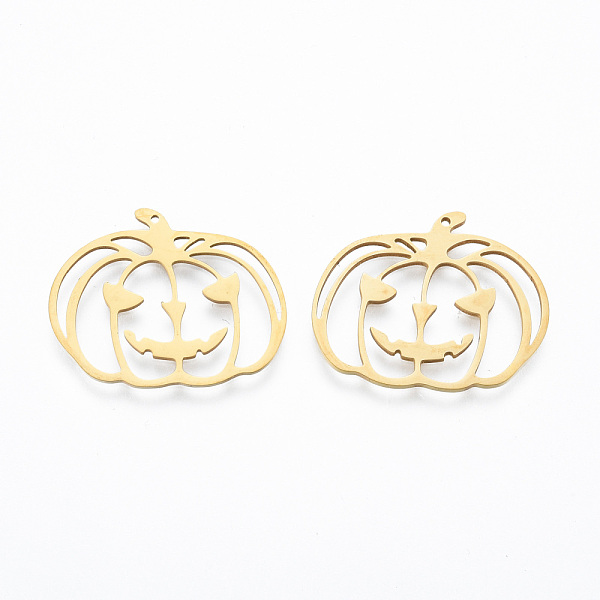 PandaHall 201 Stainless Steel Pendants, Pumpkin Jack-O'-Lantern, Halloween Style, Real 18K Gold Plated, 23x28.5x1mm, Hole: 1mm 201 Stainless...
PandaHall 201 Stainless Steel Pendants, Pumpkin Jack-O'-Lantern, Halloween Style, Real 18K Gold Plated, 23x28.5x1mm, Hole: 1mm 201 Stainless...