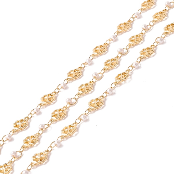 PandaHall Handmade Brass Clover Link Chains, with Round Glass Pearl Beads, Long-Lasting Plated, Soldered, with Spool, Lead Free & Cadmium..., White
PandaHall Handmade Brass Clover Link Chains, with Round Glass Pearl Beads, Long-Lasting Plated, Soldered, with Spool, Lead Free & Cadmium..., White