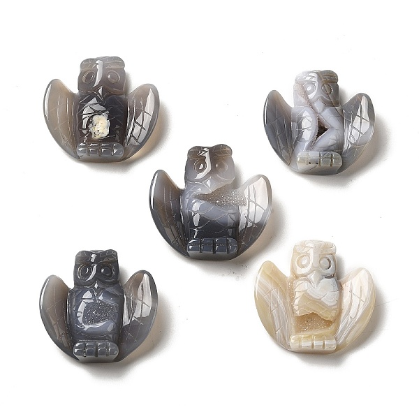 PandaHall Natural Agate Owl Figurines Statues for Home Office Tabletop Decoration, 53~56x53~57x12.5~16mm Natural Agate Owl
PandaHall Natural Agate Owl Figurines Statues for Home Office Tabletop Decoration, 53~56x53~57x12.5~16mm Natural Agate Owl