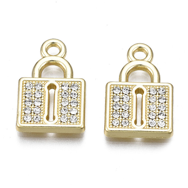 PandaHall Alloy Pendants, with Crystal Rhinestone, Cadmium Free & Nickel Free & Lead Free, Lock, Light Gold, 17x11x2mm, Hole: 1.8mm...
PandaHall Alloy Pendants, with Crystal Rhinestone, Cadmium Free & Nickel Free & Lead Free, Lock, Light Gold, 17x11x2mm, Hole: 1.8mm...