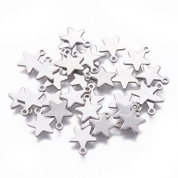 PandaHall 304 Stainless Steel Charms, Star, Stainless Steel Color, 10x8x0.8mm, Hole: 1.4mm 304 Stainless Steel Star
PandaHall 304 Stainless Steel Charms, Star, Stainless Steel Color, 10x8x0.8mm, Hole: 1.4mm 304 Stainless Steel Star