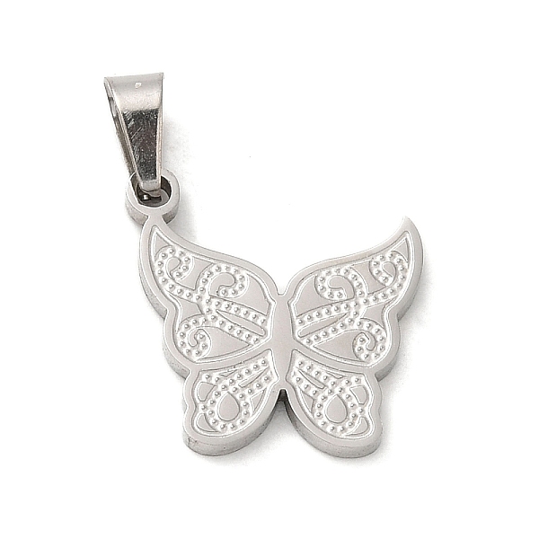 PandaHall 304 Stainless Steel Pendants, Textured and Laser Cut, Butterfly Charm, Stainless Steel Color, 15x15.5x1.5mm, Hole: 5x3mm 304...
PandaHall 304 Stainless Steel Pendants, Textured and Laser Cut, Butterfly Charm, Stainless Steel Color, 15x15.5x1.5mm, Hole: 5x3mm 304...