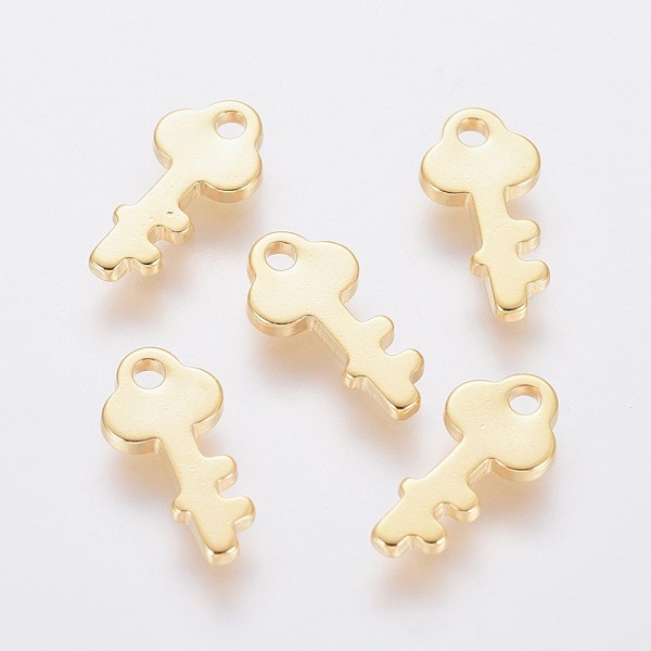 PandaHall 201 Stainless Steel Charms, Key, Real 18K Gold Plated, 13x6x1mm, Hole: 1.8mm 201 Stainless Steel Key
PandaHall 201 Stainless Steel Charms, Key, Real 18K Gold Plated, 13x6x1mm, Hole: 1.8mm 201 Stainless Steel Key