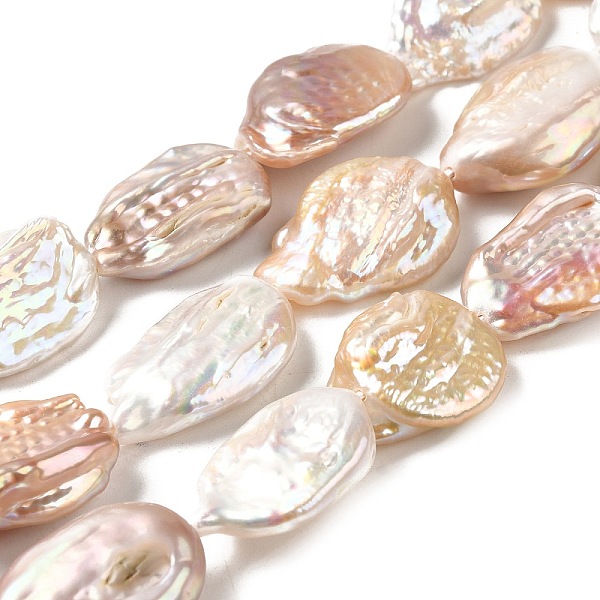 PandaHall Natural Keshi Pearl Beads Strands, Cultured Freshwater Pearl, Baroque Pearls, Oval, Old Lace, 20~29x14~16.5x5~6mm, Hole: 0.7mm...
PandaHall Natural Keshi Pearl Beads Strands, Cultured Freshwater Pearl, Baroque Pearls, Oval, Old Lace, 20~29x14~16.5x5~6mm, Hole: 0.7mm...