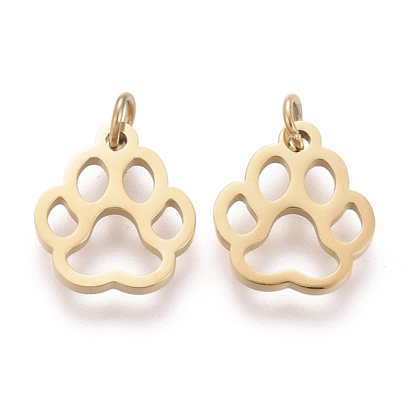 PandaHall Ion Plating(IP) 304 Stainless Steel Pet Charms, Laser Cut, with Jump Ring, Dog Footprint, Golden, 9x8x0.8mm, Jump Ring: 3x0.5mm...
PandaHall Ion Plating(IP) 304 Stainless Steel Pet Charms, Laser Cut, with Jump Ring, Dog Footprint, Golden, 9x8x0.8mm, Jump Ring: 3x0.5mm...