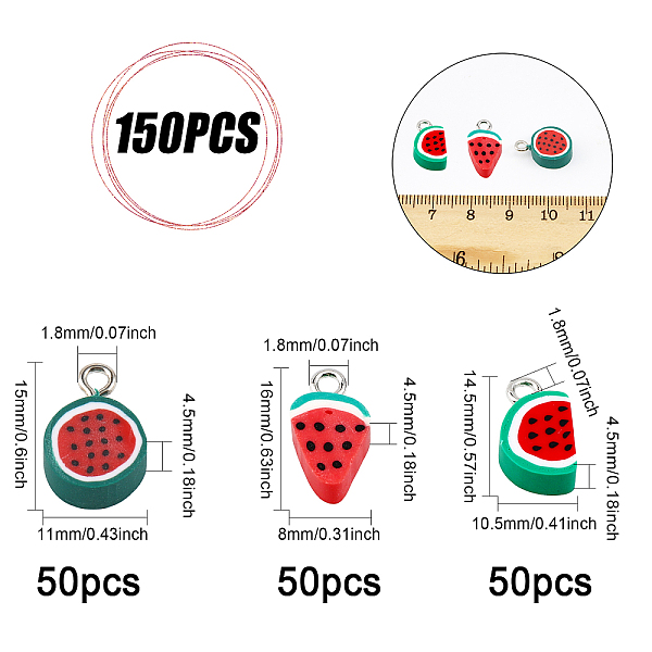 PandaHall CHGCRAFT 150Pcs 3Styles Polymer Clay Watermelons Charms Watermelon Handmade Pendants with Platinum Plated Iron Loop Fruit charms..., Multicolor
PandaHall CHGCRAFT 150Pcs 3Styles Polymer Clay Watermelons Charms Watermelon Handmade Pendants with Platinum Plated Iron Loop Fruit charms..., Multicolor