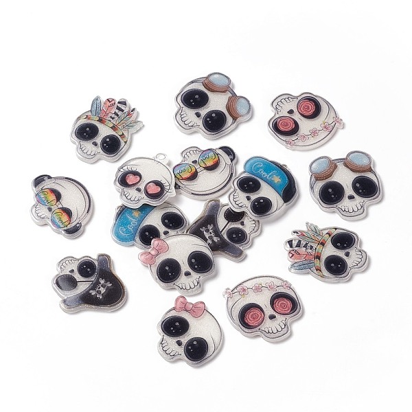PandaHall Halloween Acrylic Cabochon, with Glitter Powder, Skull, White, 27.5~36.5x27.5~31.5x2mm Acrylic Skull White
PandaHall Halloween Acrylic Cabochon, with Glitter Powder, Skull, White, 27.5~36.5x27.5~31.5x2mm Acrylic Skull White