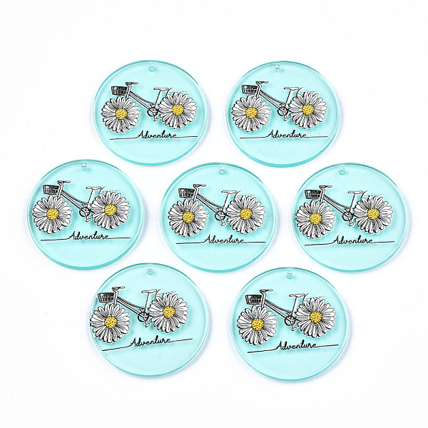PandaHall Acrylic Pendants, 3D Printed, Flat Round with Bicycle & White Daisies Pattern, Light Cyan, 35x3mm, Hole: 1.6mm Acrylic Flat Round
PandaHall Acrylic Pendants, 3D Printed, Flat Round with Bicycle & White Daisies Pattern, Light Cyan, 35x3mm, Hole: 1.6mm Acrylic Flat Round