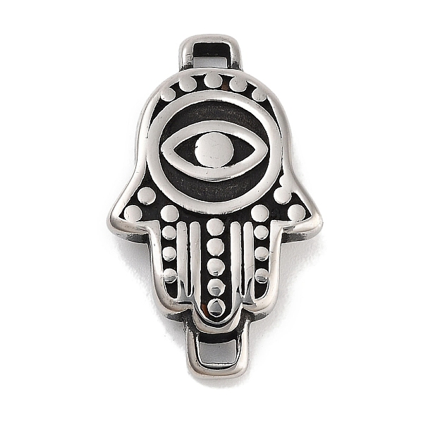 PandaHall Retro 304 Stainless Steel Hamsa Hand Links, for Leather Cord Bracelets Making, Antique Silver, 25x15x3.5mm, Hole: 1.8x1.5mm 304...
PandaHall Retro 304 Stainless Steel Hamsa Hand Links, for Leather Cord Bracelets Making, Antique Silver, 25x15x3.5mm, Hole: 1.8x1.5mm 304...