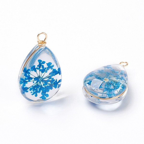 PandaHall Inner Flower Glass Pendants, with Long-Lasting Plated Brass Findings, Nickel Free, teardrop, Real 18K Gold Plated, Dodger Blue...
PandaHall Inner Flower Glass Pendants, with Long-Lasting Plated Brass Findings, Nickel Free, teardrop, Real 18K Gold Plated, Dodger Blue...