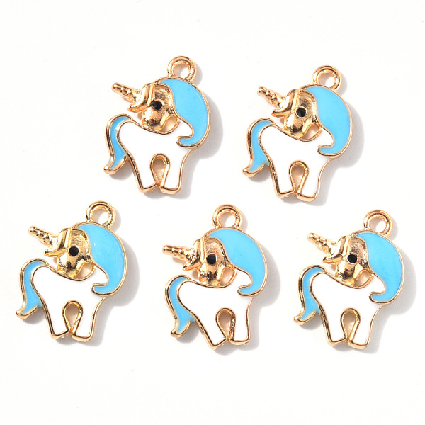 PandaHall Alloy Enamel Pendants, Unicorn, Light Gold, Cyan, 20x15x3.5mm, Hole: 2.0mm Alloy+Enamel Unicorn Cyan
PandaHall Alloy Enamel Pendants, Unicorn, Light Gold, Cyan, 20x15x3.5mm, Hole: 2.0mm Alloy+Enamel Unicorn Cyan