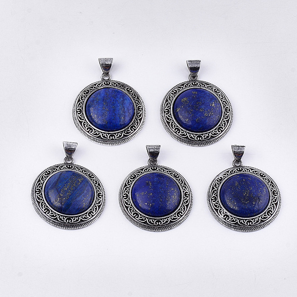 PandaHall Natural Lapis Lazuli Pendants, with Alloy Findings, Flat Round, Antique Silver, 42.5x38x8.5mm, Hole: 8x6mm Lapis Lazuli Flat Round
PandaHall Natural Lapis Lazuli Pendants, with Alloy Findings, Flat Round, Antique Silver, 42.5x38x8.5mm, Hole: 8x6mm Lapis Lazuli Flat Round