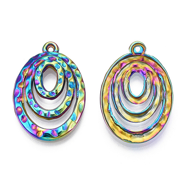 PandaHall Ion Plating(IP) 304 Stainless Steel Pendants, Textured, Oval Charm, Rainbow Color, 29.5x20.5x3mm, Hole: 1.4mm 304 Stainless Steel...
PandaHall Ion Plating(IP) 304 Stainless Steel Pendants, Textured, Oval Charm, Rainbow Color, 29.5x20.5x3mm, Hole: 1.4mm 304 Stainless Steel...