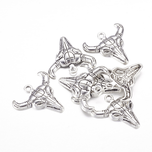 PandaHall Tibetan Style Alloy Steer Pendants, Longhorn, Lead Free and Cadmium Free, Antique Silver Alloy Cattle
PandaHall Tibetan Style Alloy Steer Pendants, Longhorn, Lead Free and Cadmium Free, Antique Silver Alloy Cattle