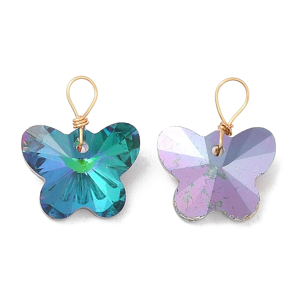 PandaHall Glass Pendants, with Light Gold Brass Loops, Faceted, Butterfly Charms, Light Sea Green, 17.5~18x15x7~7.5mm, Hole: 3mm Brass+Glass...
PandaHall Glass Pendants, with Light Gold Brass Loops, Faceted, Butterfly Charms, Light Sea Green, 17.5~18x15x7~7.5mm, Hole: 3mm Brass+Glass...