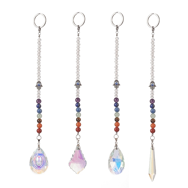 PandaHall Chakra Gemstone Beaded Dowsing Pendulum, Hamsa Hand with Evil Eye Lampwork & Glass Charms, 270~285mm Mixed Stone Mixed Shapes
PandaHall Chakra Gemstone Beaded Dowsing Pendulum, Hamsa Hand with Evil Eye Lampwork & Glass Charms, 270~285mm Mixed Stone Mixed Shapes