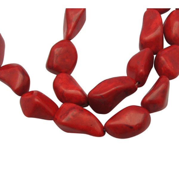 PandaHall Synthetic Howlite Beads Strands, Dyed, Amorphous, Red, 20~24x11~15mm Howlite Others Red
PandaHall Synthetic Howlite Beads Strands, Dyed, Amorphous, Red, 20~24x11~15mm Howlite Others Red
