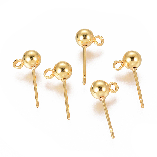 PandaHall Vacuum Plating 304 Stainless Steel Stud Earring Findings, with Horizontal Loops, Ball, Real 18K Gold Plated, 16x5mm, Hole: 1.6mm...
PandaHall Vacuum Plating 304 Stainless Steel Stud Earring Findings, with Horizontal Loops, Ball, Real 18K Gold Plated, 16x5mm, Hole: 1.6mm...