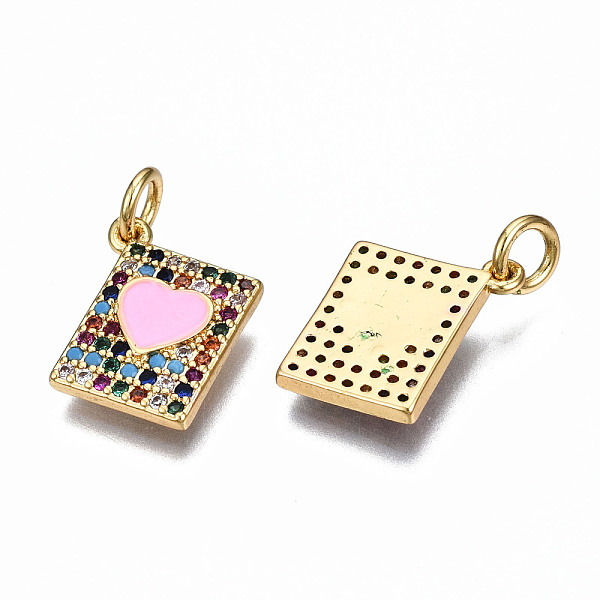 PandaHall Brass Micro Pave Clear Cubic Zirconia Enamel Charms, with Jump Rings, Nickel Free, Rectangle with Heart, Real 16K Gold Plated, Hot...
PandaHall Brass Micro Pave Clear Cubic Zirconia Enamel Charms, with Jump Rings, Nickel Free, Rectangle with Heart, Real 16K Gold Plated, Hot...