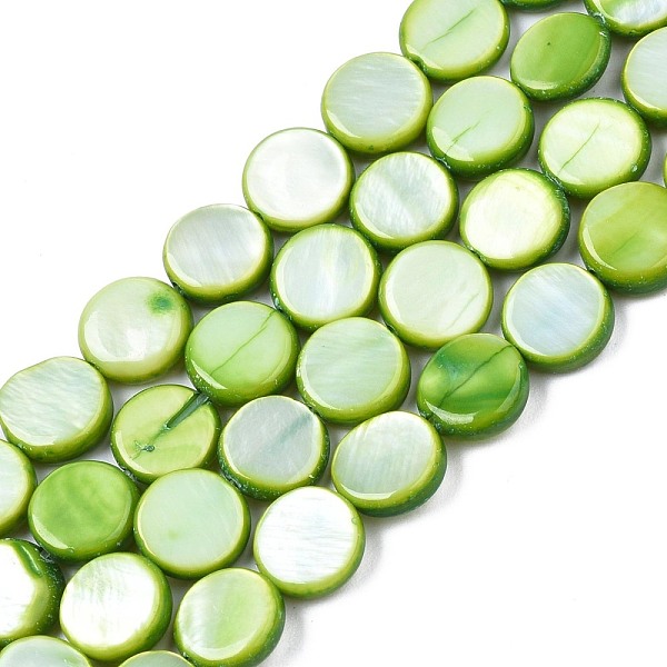 PandaHall Freshwater Shell Beads Strands, Dyed, Flat Round, Olive Drab, 8x2.5~3.5mm, Hole: 0.8mm, about 50~51pcs/strand, 15.35 inch~15.75...
PandaHall Freshwater Shell Beads Strands, Dyed, Flat Round, Olive Drab, 8x2.5~3.5mm, Hole: 0.8mm, about 50~51pcs/strand, 15.35 inch~15.75...