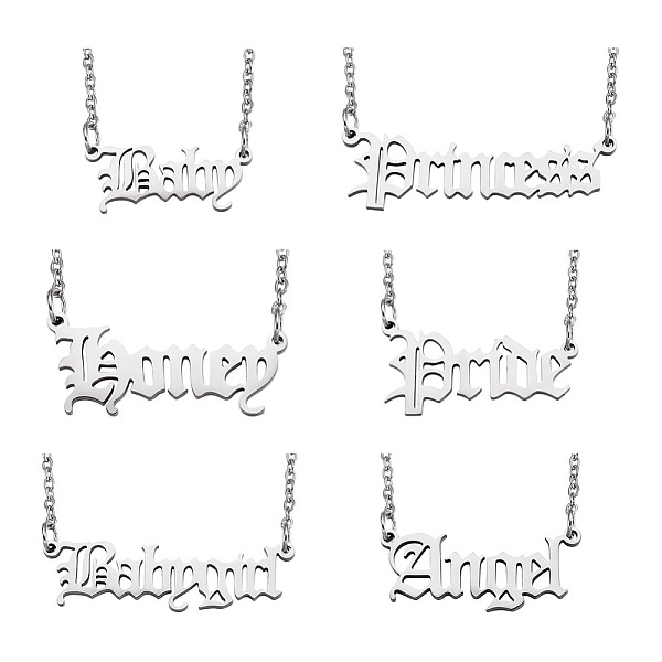PandaHall Kissitty 6Pcs 6 Style 304 Stainless Steel Word Pendant Necklace, Dainty Jewelry for Women, Stainless Steel Color, 18.39~20.08 inch...
PandaHall Kissitty 6Pcs 6 Style 304 Stainless Steel Word Pendant Necklace, Dainty Jewelry for Women, Stainless Steel Color, 18.39~20.08 inch...