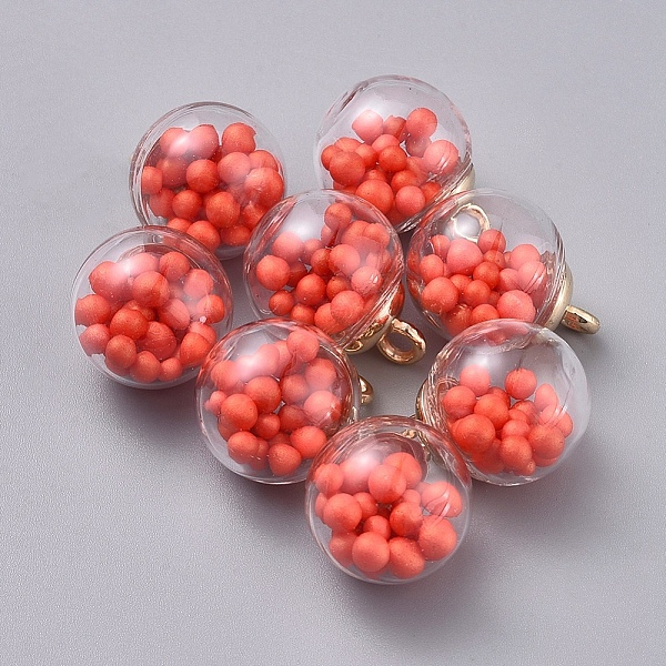 PandaHall Transparent Glass Globe Pendant, with Glass Beads inside and CCB Plastic Pendant Bails, Round, Golden, Orange Red, 21x16mm, Hole...
PandaHall Transparent Glass Globe Pendant, with Glass Beads inside and CCB Plastic Pendant Bails, Round, Golden, Orange Red, 21x16mm, Hole...