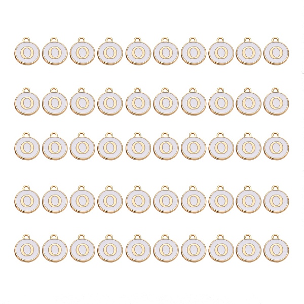 PandaHall Golden Plated Alloy Charms, with Enamel, Enamelled Sequins, Flat Round, White, Letter.O, 14x12x2mm, Hole: 1.5mm, 50pcs/Box...
PandaHall Golden Plated Alloy Charms, with Enamel, Enamelled Sequins, Flat Round, White, Letter.O, 14x12x2mm, Hole: 1.5mm, 50pcs/Box...