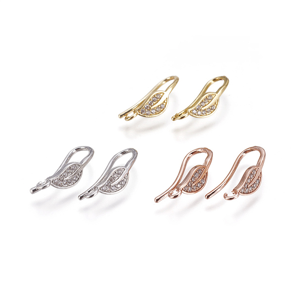 PandaHall Brass Micro Pave Cubic Zirconia Earring Hooks, with Horizontal Loop, Mixed Color, 17x5mm, Hole: 1.4mm, 18 Gauge, Pin: 1mm Brass
PandaHall Brass Micro Pave Cubic Zirconia Earring Hooks, with Horizontal Loop, Mixed Color, 17x5mm, Hole: 1.4mm, 18 Gauge, Pin: 1mm Brass