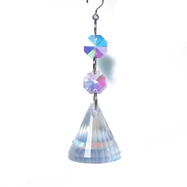 PandaHall Clear AB Glass Pendant Decorations, with Glass Octagon Link, Hanging Suncatchers Garden Decorations, Cone, 120mm Glass Cone White
PandaHall Clear AB Glass Pendant Decorations, with Glass Octagon Link, Hanging Suncatchers Garden Decorations, Cone, 120mm Glass Cone White